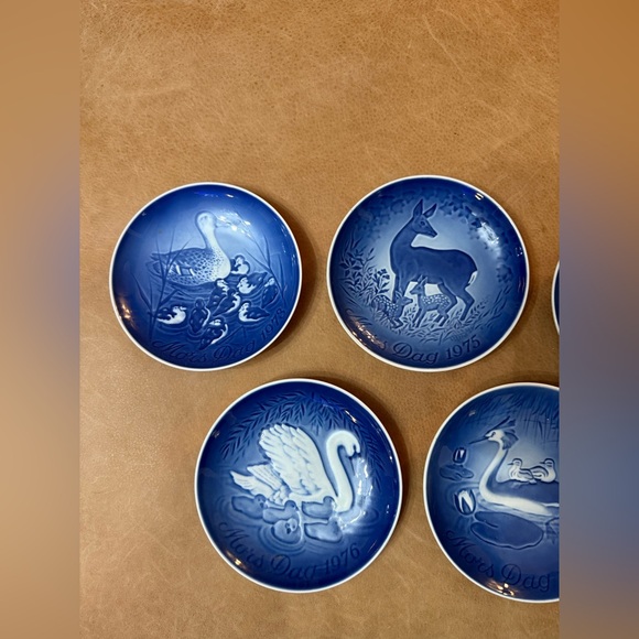 Set of 5 B&G Royal Copenhagen Mors Dag Mothers Day Plates Blue 1973-1984 - Picture 2 of 9